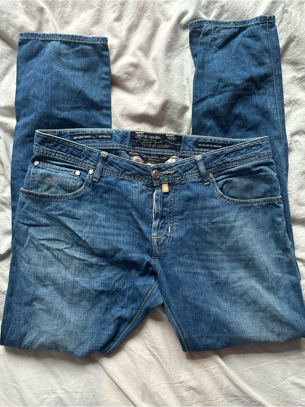 Jacob Cohën Luxury Straight Leg Denim Jeans Medium Wash Blue Size 38